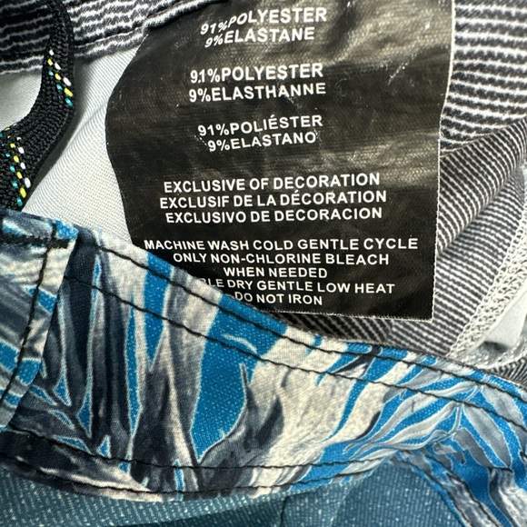 O'Neill Mens Hybrid Size 38 Swimwear Black Gray Blue Swim Board Shorts - Picture 8 of 12